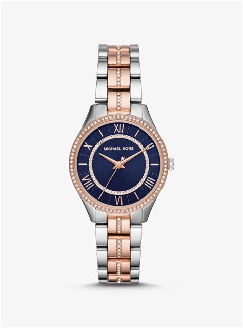 michael kors lauryn silver-tone watch|Michael Kors mini wrist watch.